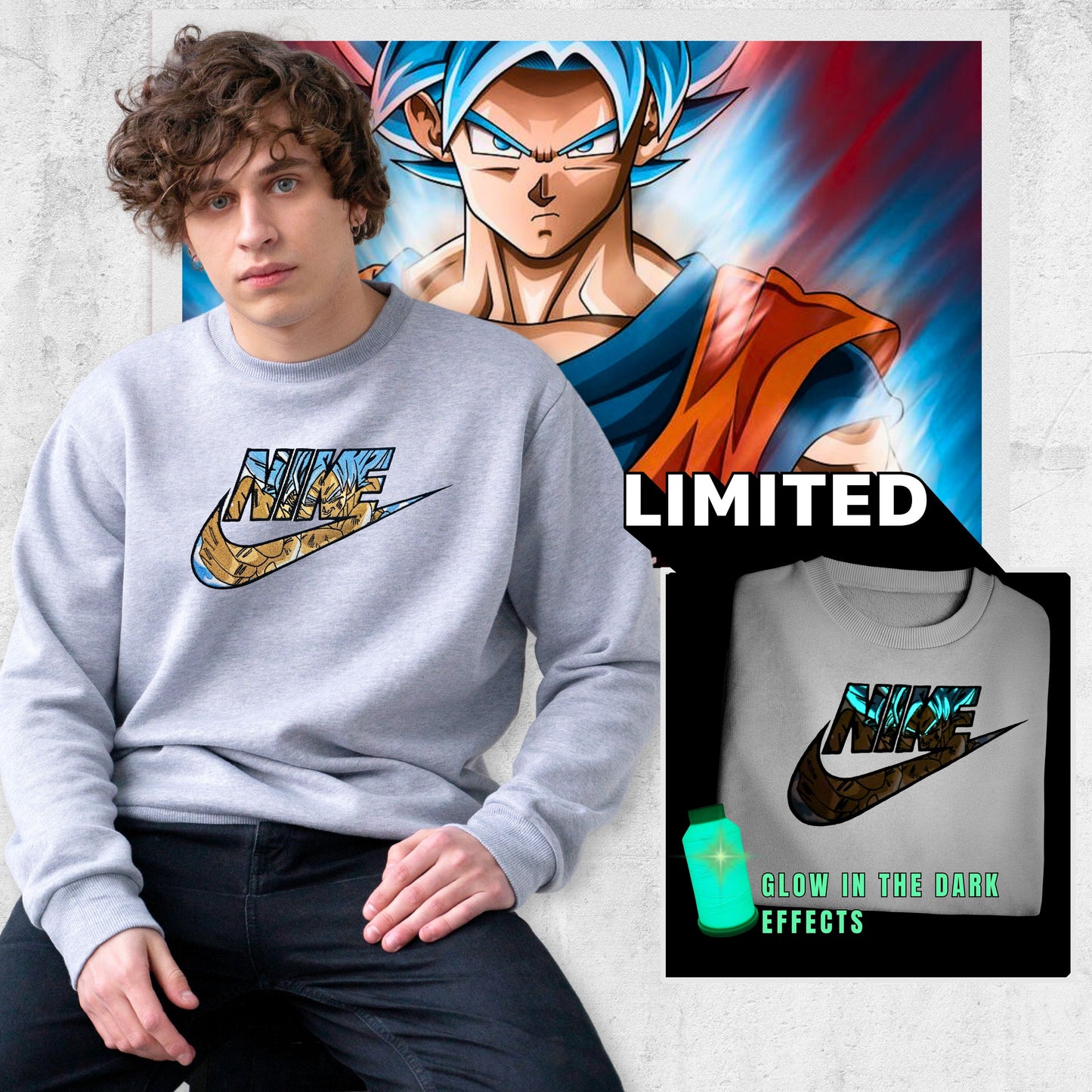 Goku Super Saiyan, Glow in the Dark Sweatshirt (Dragon Ball Z)