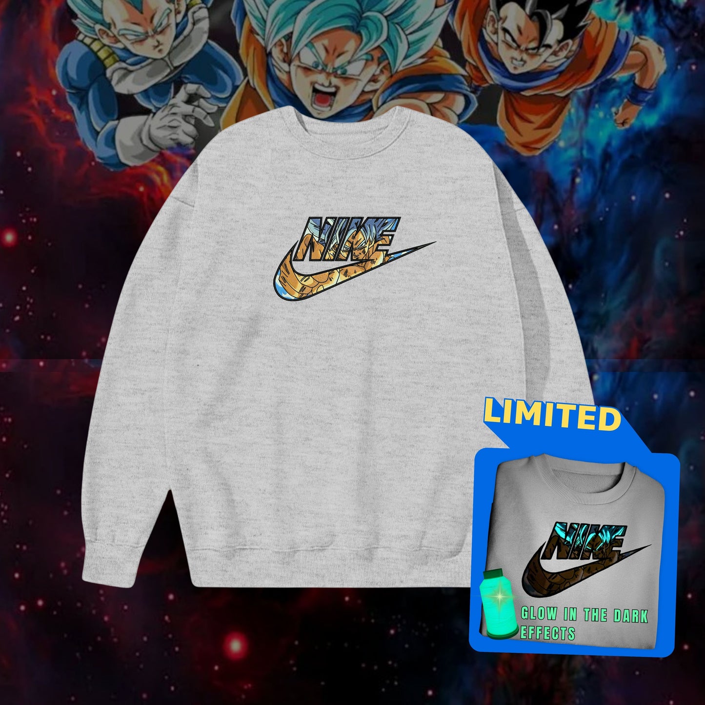Goku Super Saiyan, Glow in the Dark Sweatshirt (Dragon Ball Z)