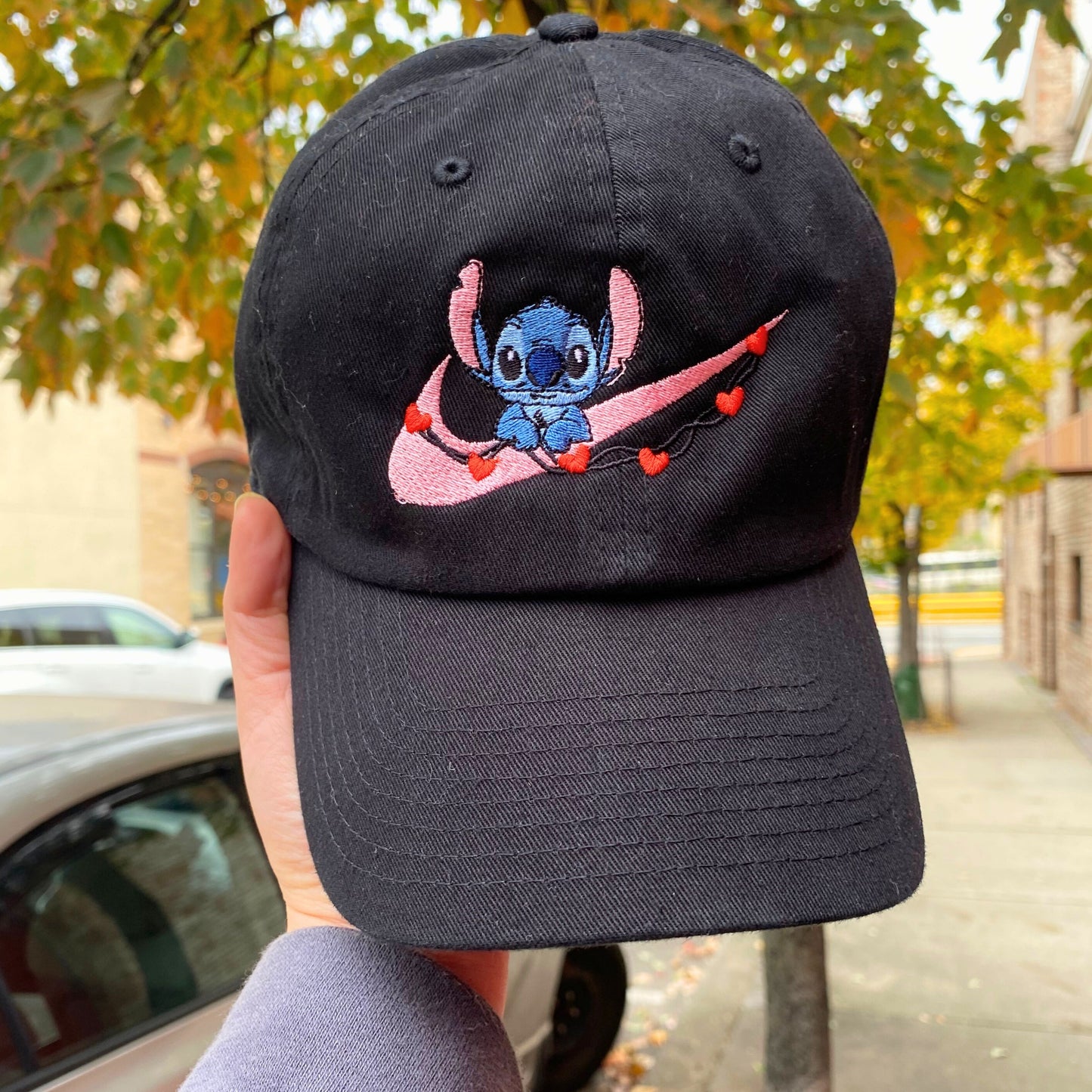 Stitch x Hearts Embroidered Vintage Hat (Lilo & Stitch)