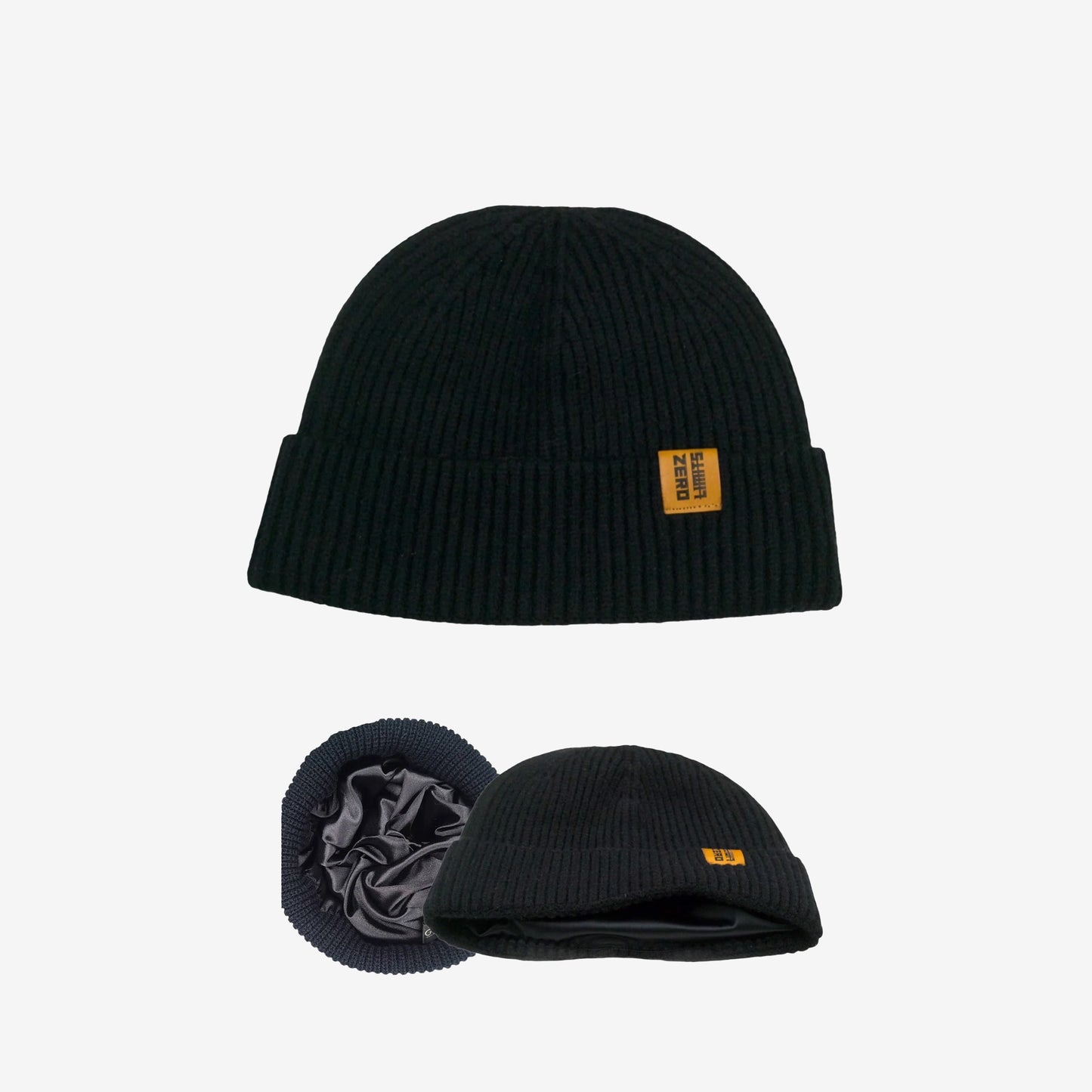 "Locked in" Satin lined beanie black