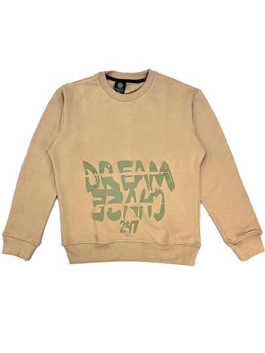 "24'7 chaser" Pullover Sweatshirt Tan